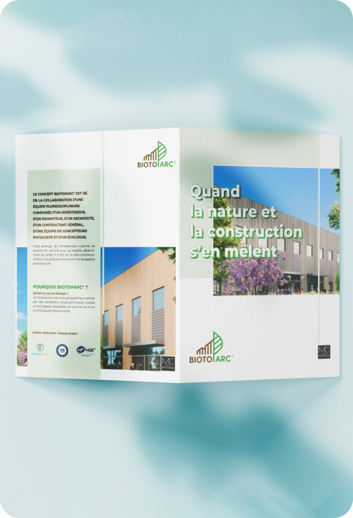 Édition d’un dépliant pour Biotoparc, présentant ses initiatives en faveur de la préservation de la biodiversité et des écosystèmes